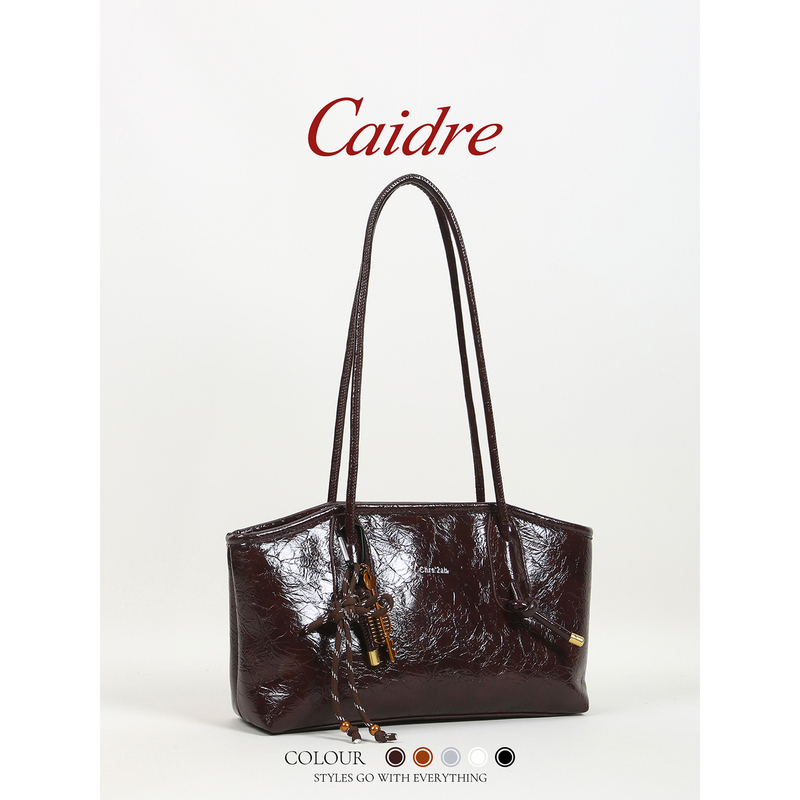 Caidre Autumn and Winter Retro Tote Bag for Women 2026 New Large-Capacity Commuter Handbag High-End Shoulder Underarm Bag