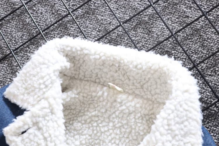Quần áo mùa đông cho bé trai 1 áo khoác denim 2 da cừu 3 quần áo bé 4 cộng với nhung dày 5 tuổi cho bé áo khoác bé trai