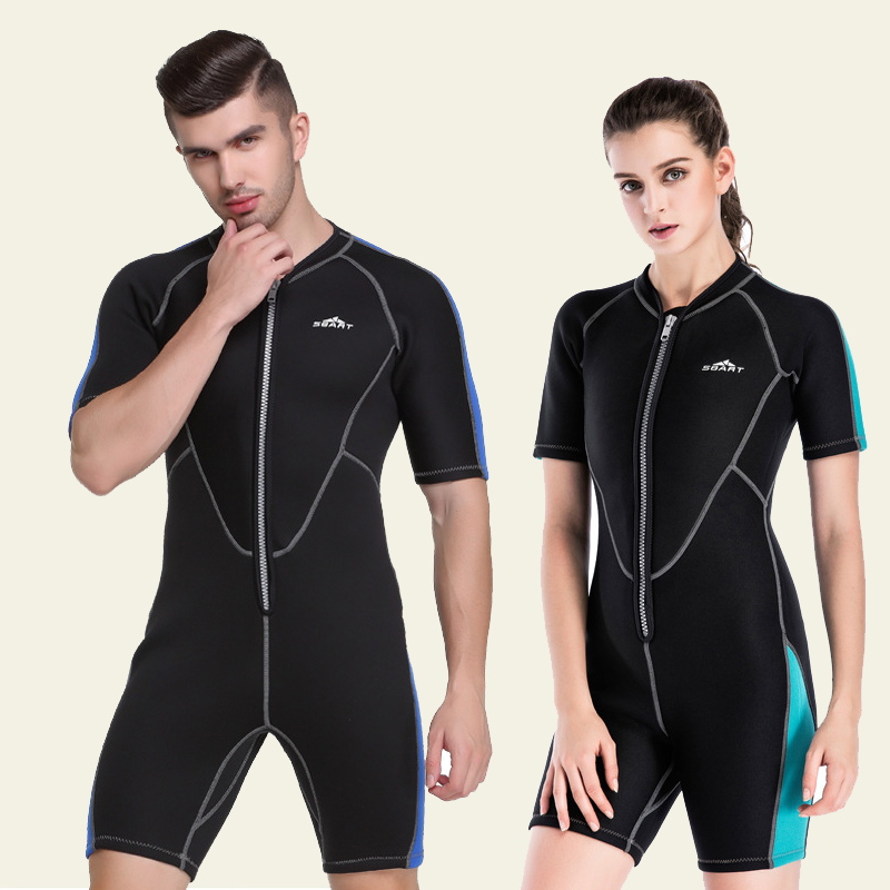 Shark Bart 2mm thickened warm wetsuit Men's and women's winter swimsuit one-piece wetsuit warm snorkeling suit surf suit