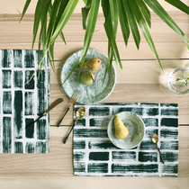 Li Tea Ad Referral CiAOGAO Original Design Nordic Ink Pen Touch Cotton Linen Table Flag Dining Mat Outdoor Fields