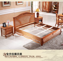 New real rattan bed rattan wood king bed 15 meters rattan single and double bed 1 meter eight rattan Chinese style large 18 meter rattan bed