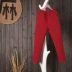 Nghệ thuật gốc retro cotton và vải lanh dày quần rộng quần quần harem quần nữ mùa đông mới quần tây nữ ống suông đứng Quần Harem
