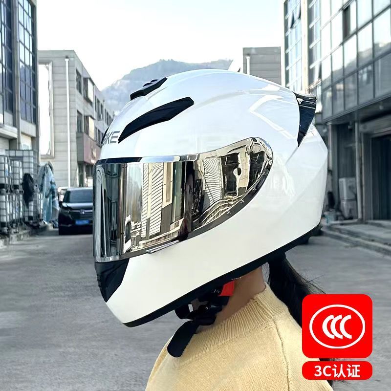 Qike111 Full-Face Helmet Special Motorcycle Transparent Black Color High-Definition Lens Does Not Include Helmet