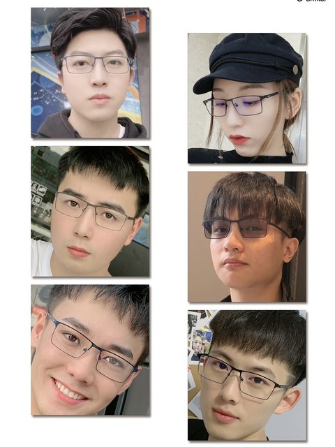 Men's Full-Frame Pure Titanium Ultra-Light Prescription Glasses for Nearsightedness, Suitable for Large Faces, with Spring Temples, Anti-Blue Light Radiation, Photochromic, Ready-Made