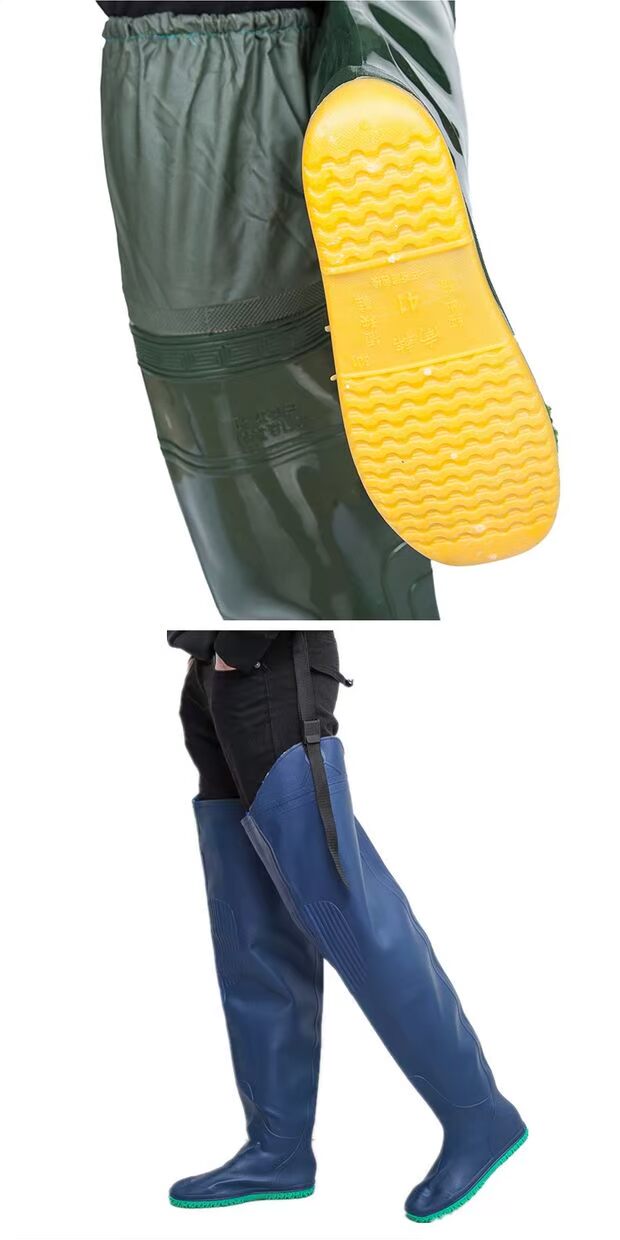 Cánh đồng kích thước lớn cánh đồng mềm cắm đáy giày câu cá dày không thấm nước mang ống siêu cao qua mưa ủng quần mưa ủng bọc giày đi mưa