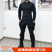 Mens and womens outdoor tactical black leggings fitness stretch T-shirt security suit work clothes trendy slim fit frog suit