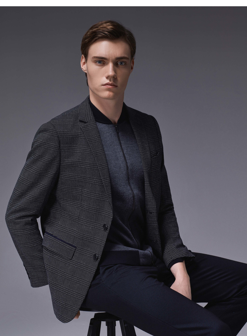 劲霸男装西服秋季新款休闲时尚商务单西服上衣外套男|BXFL3517
