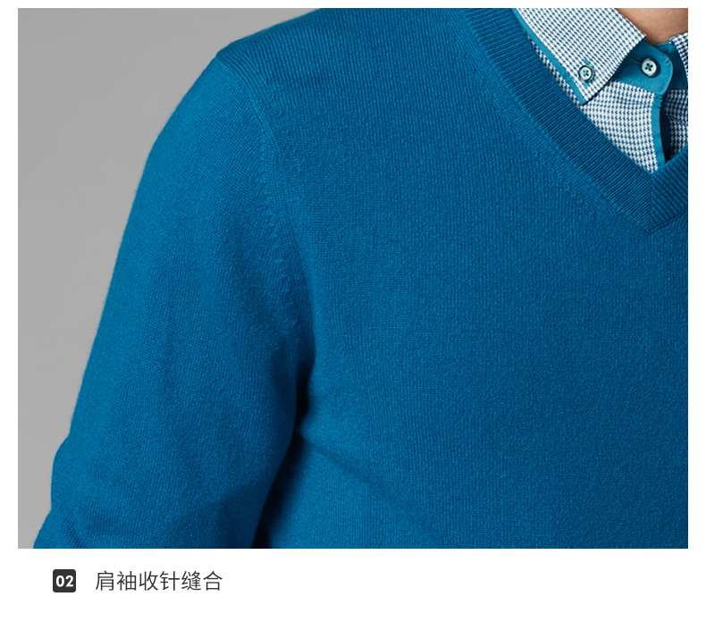 Áo len nam Jinba mùa thu và mùa đông mới tinh khiết cashmere màu cơ bản áo len cashmere nam | BYEJ3002 shop áo thun nam