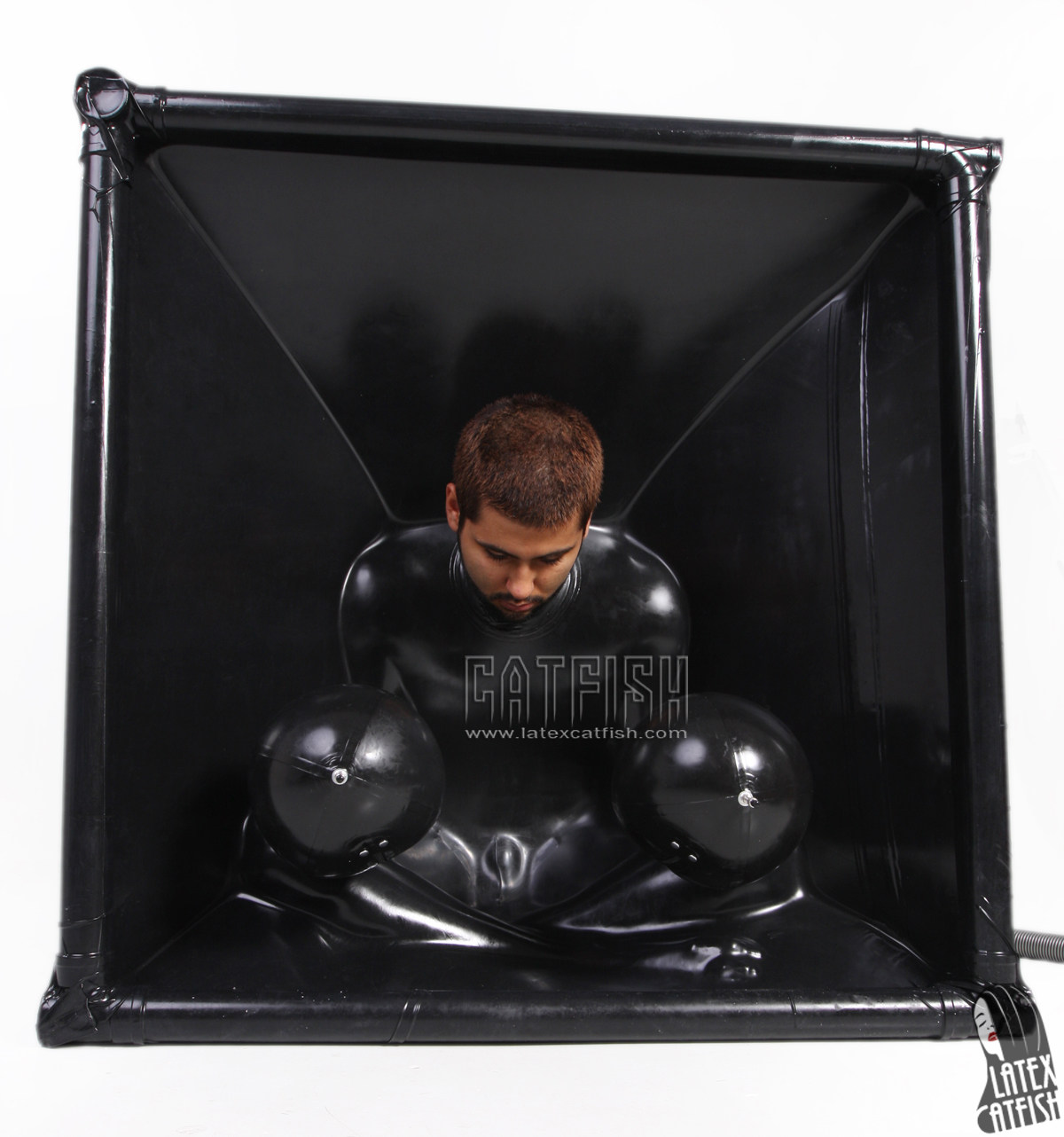 Catfish latex clothing latex tight clothing suction cabinets set to do tight clothing