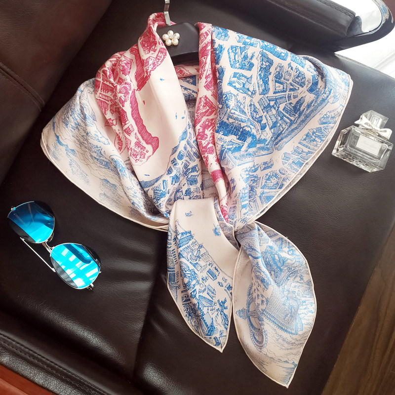 Zhixiu Tongan City True Silk Silk Scarf Great scarf 90cm 100 100 100% mulberry silk scarf shawl silk