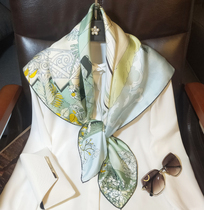 Chinese style West Lake printed silk twill scarf large square scarf 90cm mulberry silk silk scarf Hangzhou silk gift
