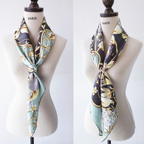 European and American high-end heavy silk scarf big square scarf 100% mulberry silk silk scarf womens 90cm Hangzhou silk shawl women