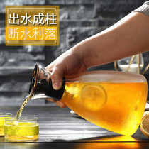 heat-resistin Glass Jug with Lid Ice Tea Water juice cup set