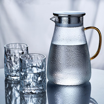 heat-resistin Glass Jug with Lid Ice Tea Water wine cup set