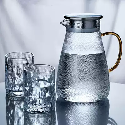 heat-resistin Glass Jug with Lid Ice Tea Water wine cup set
