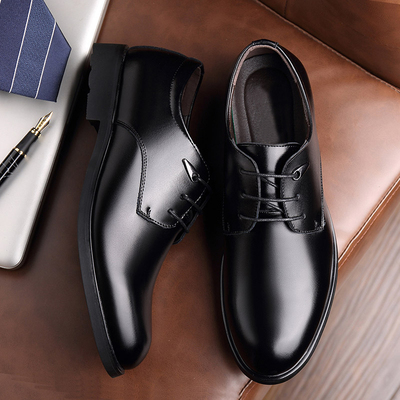 【二层牛皮】英伦软底真皮商务皮鞋