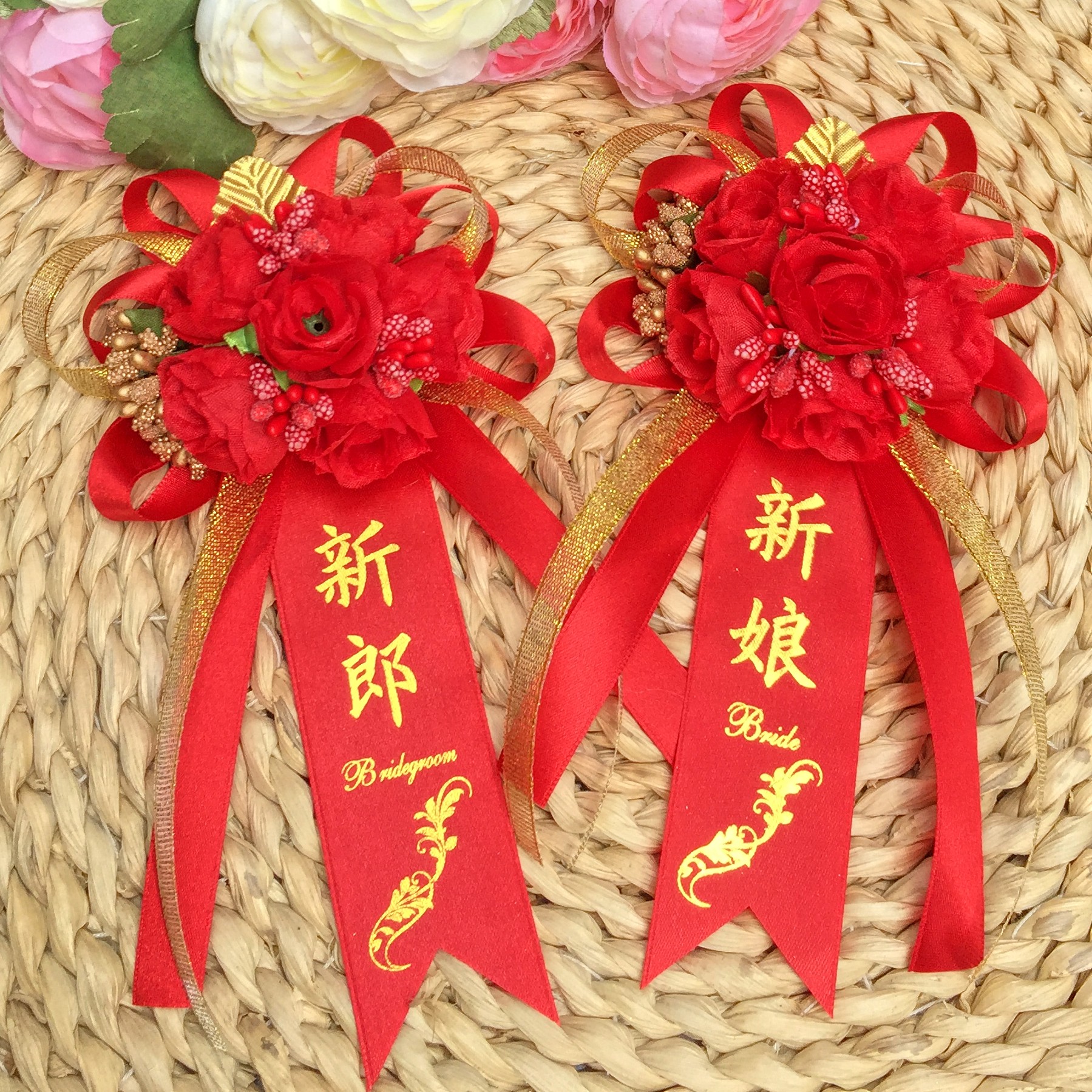 Wedding lapel flower Bride groom flower set of Korean brooch high-grade custom wedding European style forest corsage 2018