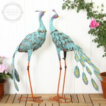 American Vintage Iron Peacock Floor Art Balcony Garden Flower Shop Clothing Shop Decor