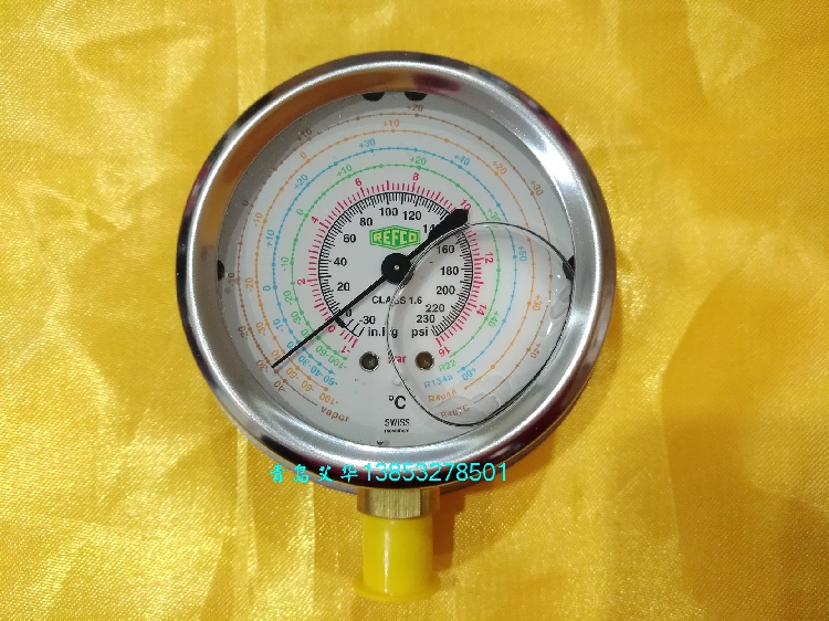 REFCO MR-206-DS-MULTI-16BAR refrigerant oil radial 206 pressure gauge 4687571