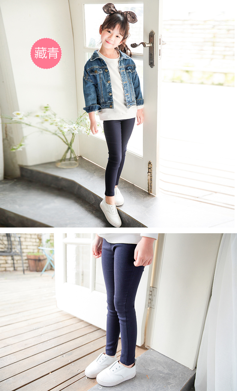 Quần legging bé gái cộng với nhung dày xuân hè thu đông quần jeans bé trai ấm áp bé trai mặc quần dài quần jean trẻ em cao cấp
