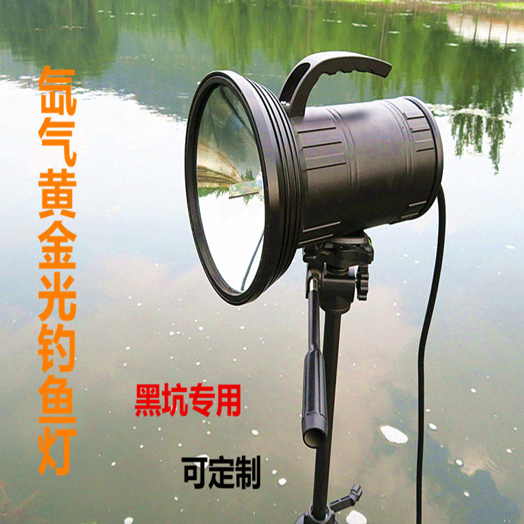 Xenon lamp bait 300W adjustable dimming xenon lamp tangling light fishing light fishing light 12v black pit gold light