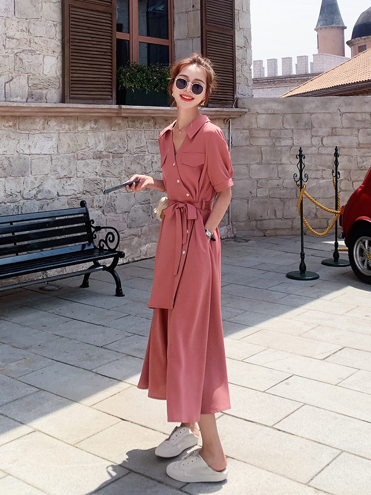 Lecea Alice French retro dress 2022 autumn new waist-length irregular shirt skirt