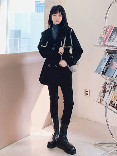 Двусторонное кашемировое длинное зимнее пальто, куртка, средней длины, 2023, подходит для подростков