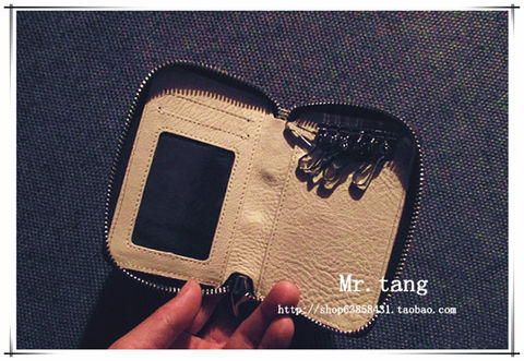 2019 mới mini dây khóa túi cá tính retro da công suất lớn dễ thương đơn giản ví giản dị thủy triều ví móc khóa nam