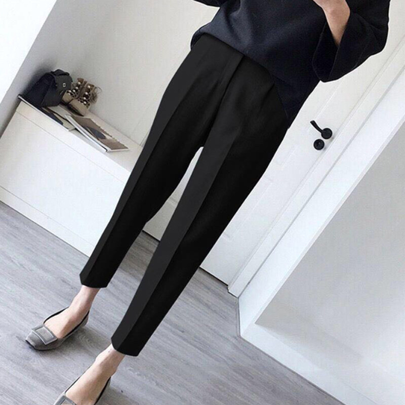 Pregnant woman pants spring and summer slim fit 90% pants for skinny Harlan pants Chaumen Fashion Black Pregnant Woman West Dress Pants Summer