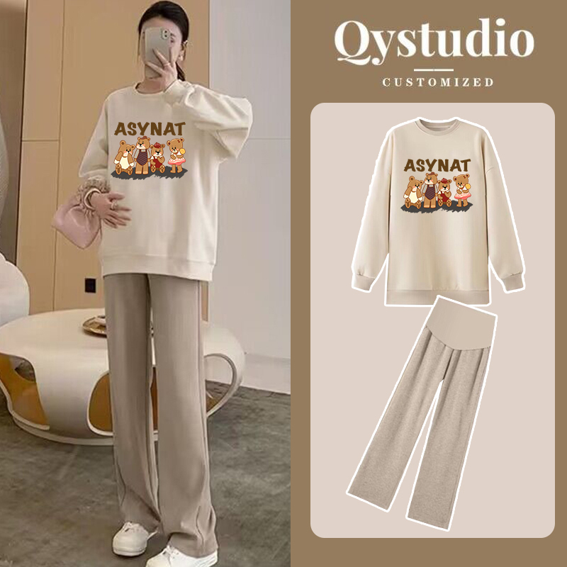 Autumn and Winter Outerwear Maternity Suits, Maternity Tops, Long-Sleeved Maternity Pants, Loose Plus-Size Maternity Clothes