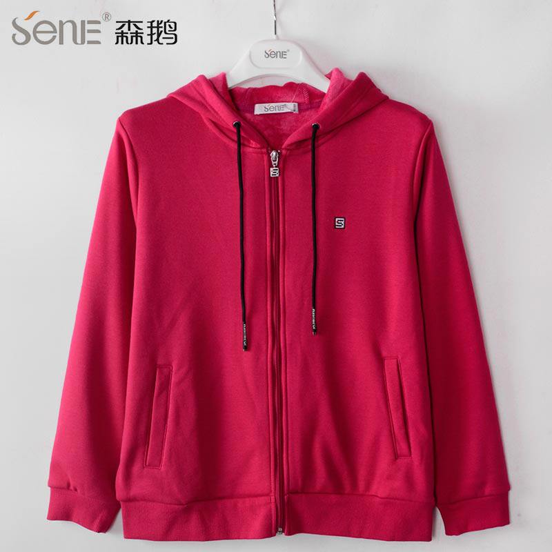 Sengeese Lady Jacket Autumn Winter Plus Suede Thickened even cap pure cotton outwear warm mid-aged sports cardiovert 5465