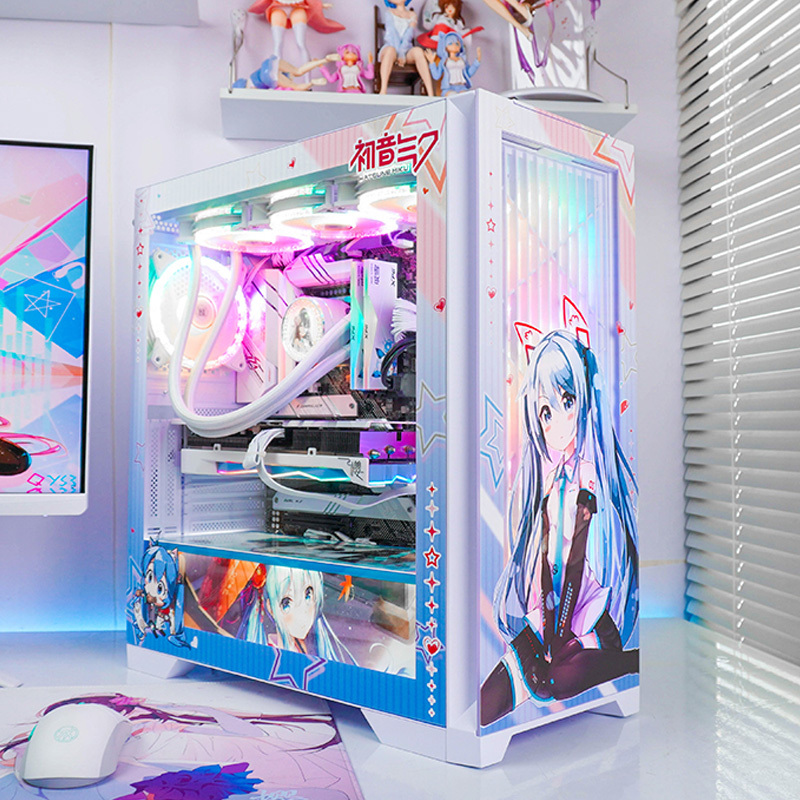 Asus White Family Pack 5070Ti/5080 Graphics Card 9700X/9800X3D Water-Cooled Desktop Computer Host