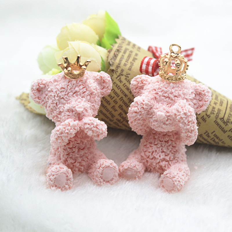 Xe rắn hương liệu 3D Teddy Bear Plaster Khuôn DIY Hướng dẫn sử dụng Gấu bạo lực Mở rộng Mùi thơm Epoxy Silicone khuôn oval