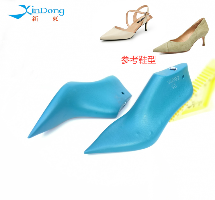 Xindong shoe last manufacturer custom women's 5 5cm heel high super pointed toe bag shoe last low top shallow mouth shoe last W092
