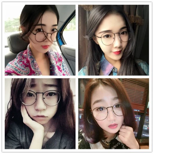 Kính gọng kính nữ phiên bản Hàn Quốc của nam cận thị retro cận thị hoàn thiện hộp đen mặt phẳng có thể được trang bị khung mắt nghệ thuật