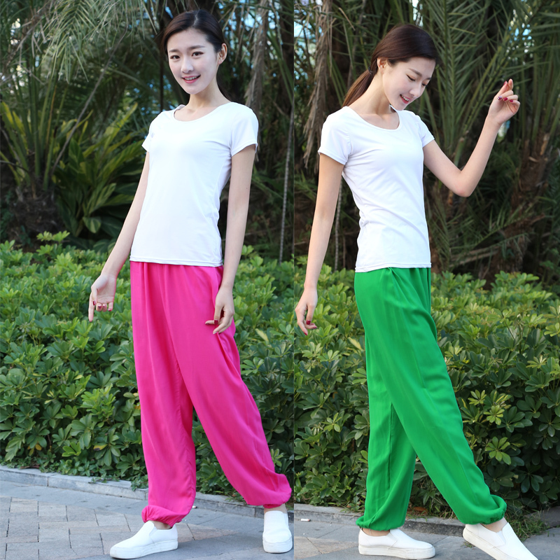 Summer Cotton Silk Pajama Pants for Women, Long Air Conditioning Pants, Pure Cotton Silk Dance Pants for Men, Lantern Pants, Thin Loose Tai Chi Pants