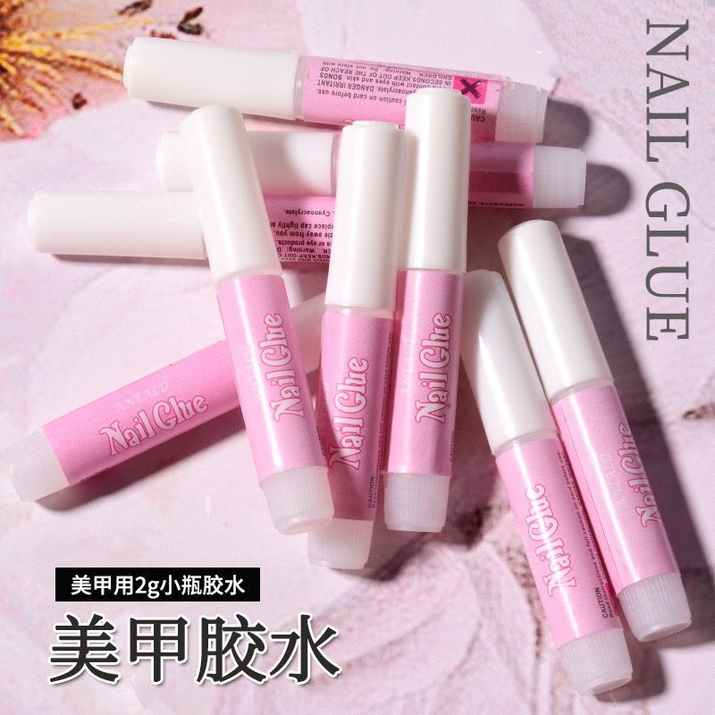 Nail Glue for Nail Tips, Strong Instant-Dry Adhesive for Nail Decorations, Mini Fake Nail Remover