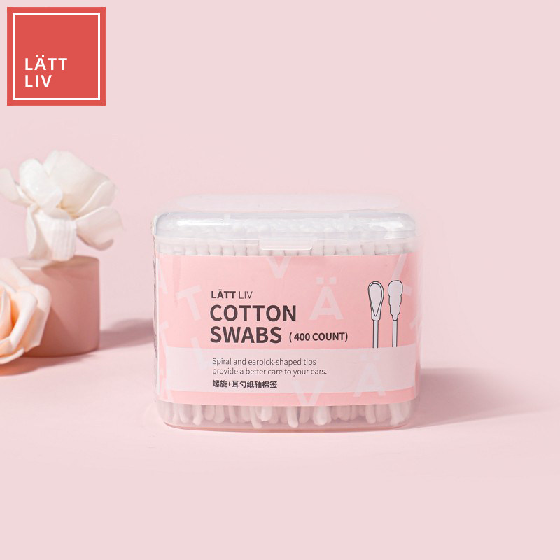 LATTLIV Living without worry cotton stick 400 Makeup with domestic double-head Disposable Boxed Cotton Stick