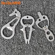 Nato stainless steel unpacking tool card multi-purpose bottle opener screwdriver portable multifunctional EDC combination gadget