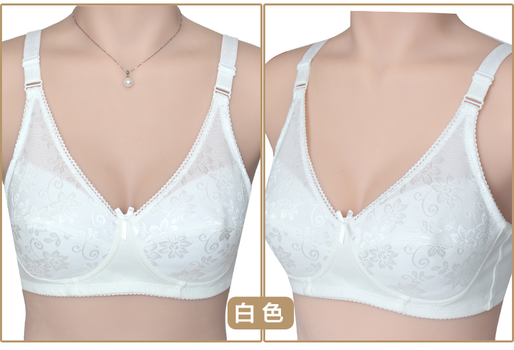 Không có vòng thép không có miếng bọt biển phụ nữ trung niên áo ngực mẹ đồ lót mùa hè cộng với phân bón XL áo ngực mỏng tuổi trung niên quần lót nữ thun lạnh siêu mỏng