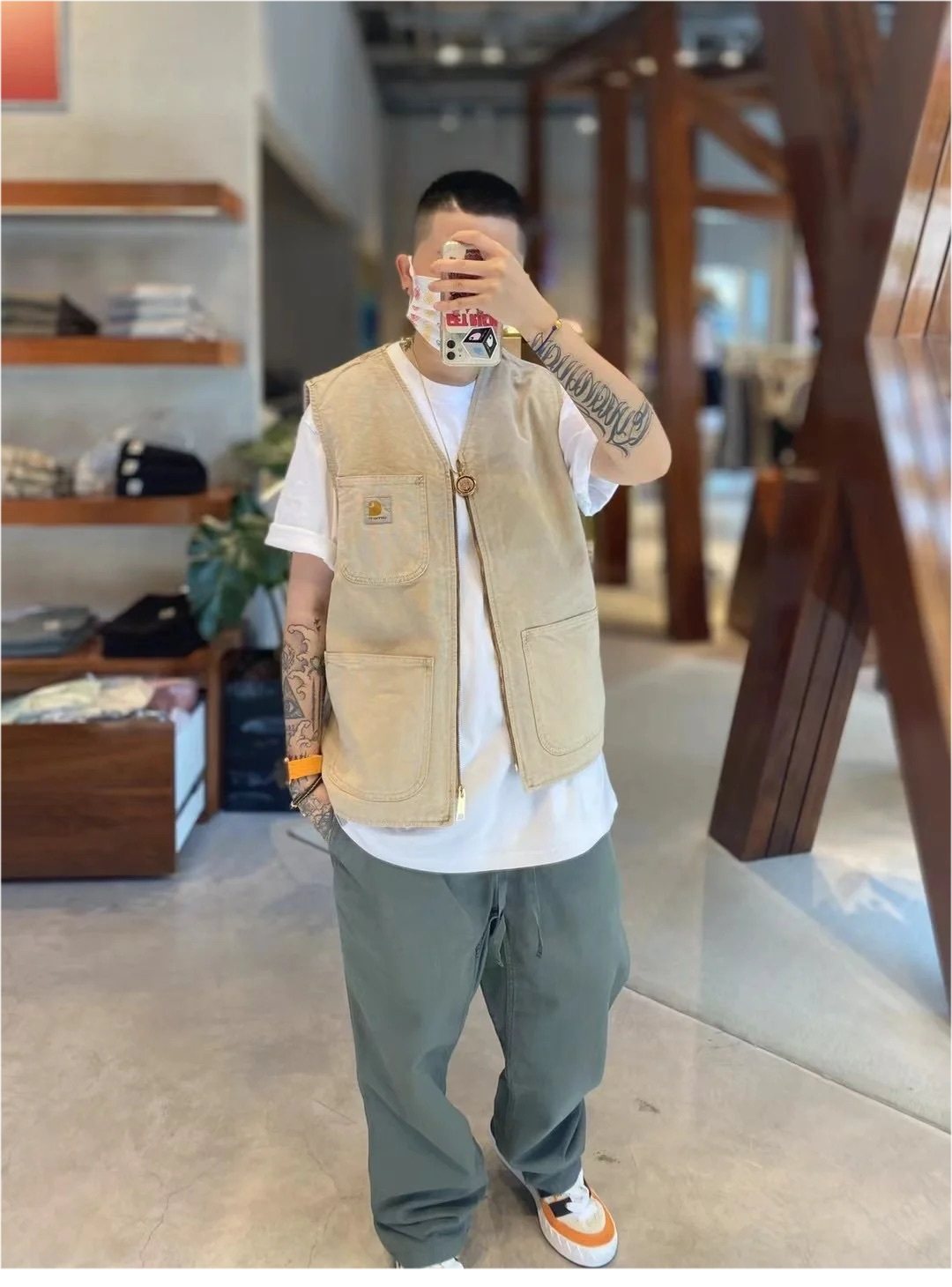 Жилеты carhartt wip arbor vest 卡哈男女水洗做旧工装马甲多口袋背心
