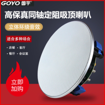 Guoyu 96 coaxial fixed resistance top speaker speaker sound ceiling speaker home HIFI sound effect Stereo Surround