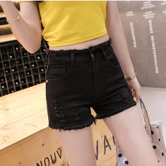 Denim Shorts Women's High Waist Slimming 2024 Summer New Korean Style Thin Loose Large Size High Elastic Hot Pants Trendy