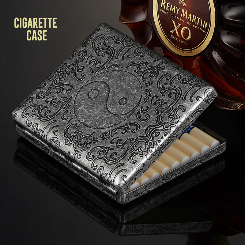 High-end Hong Kong brand 20-piece metal cigarette case ultra-thin portable outdoor flip-top personalized pure copper cigarette clip cigarette smoke