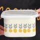 Oulijia Enamel Enamel Fresh Box Enamel Fresh Container Fresh utensils Vintage Retro Enamel Fresh Fresh
