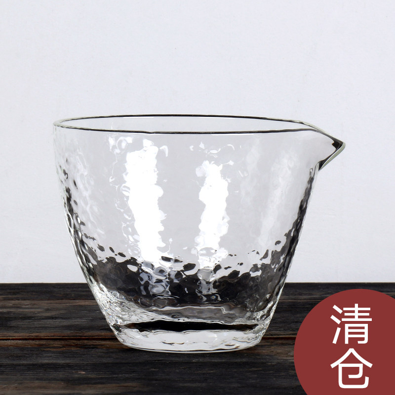 Glass justice cup hammer hand-burned and thick heat-resistant tea machine evenly tea kung fu tea set large tea sea