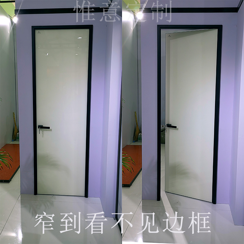 Kitchen balcony bathroom very narrow frame wrought iron ultra-white tempered glass folding sliding door translation door swing door