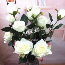 Rose simulation flower set pastoral home furnishings creative home accessories European fake flower ornaments decoration living room silk flower