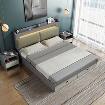 Nordic pneumatic high box storage bed master bedroom 1.5 meters 1.8 meters modern simple small apartment with double bed