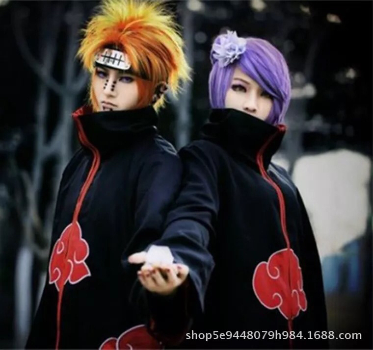 Naruto-Style Cloak, Akatsuki Organization Trench Coat, Cos Red Cloud Robe Jacket, Uchiha Itachi Stand-Up Collar Cloak